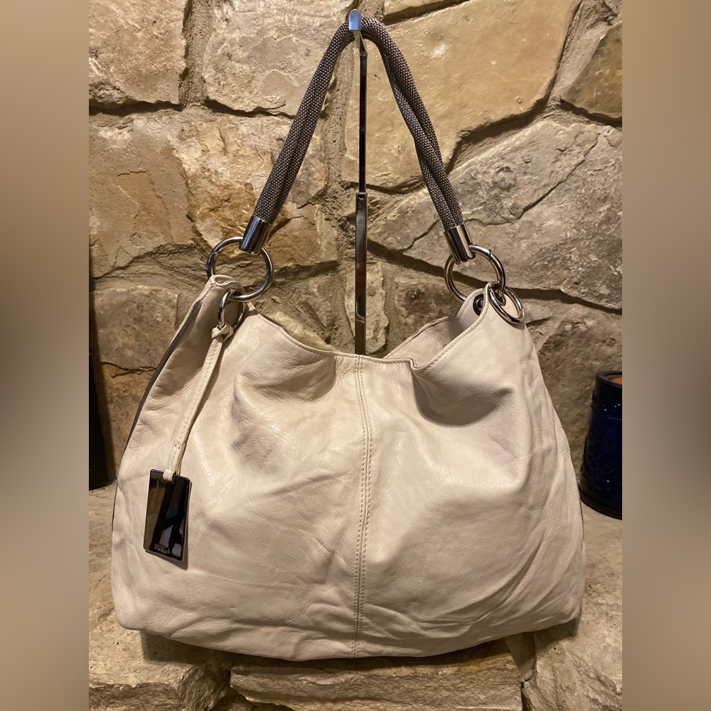 Furla cream leather shoulder bag